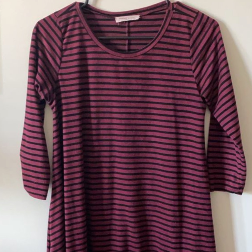 Stripe suede feel shirt dress